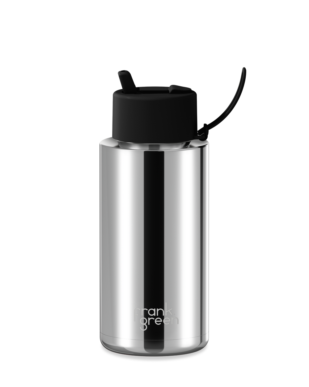 34oz Chrome Bottle with Flip Straw Lid