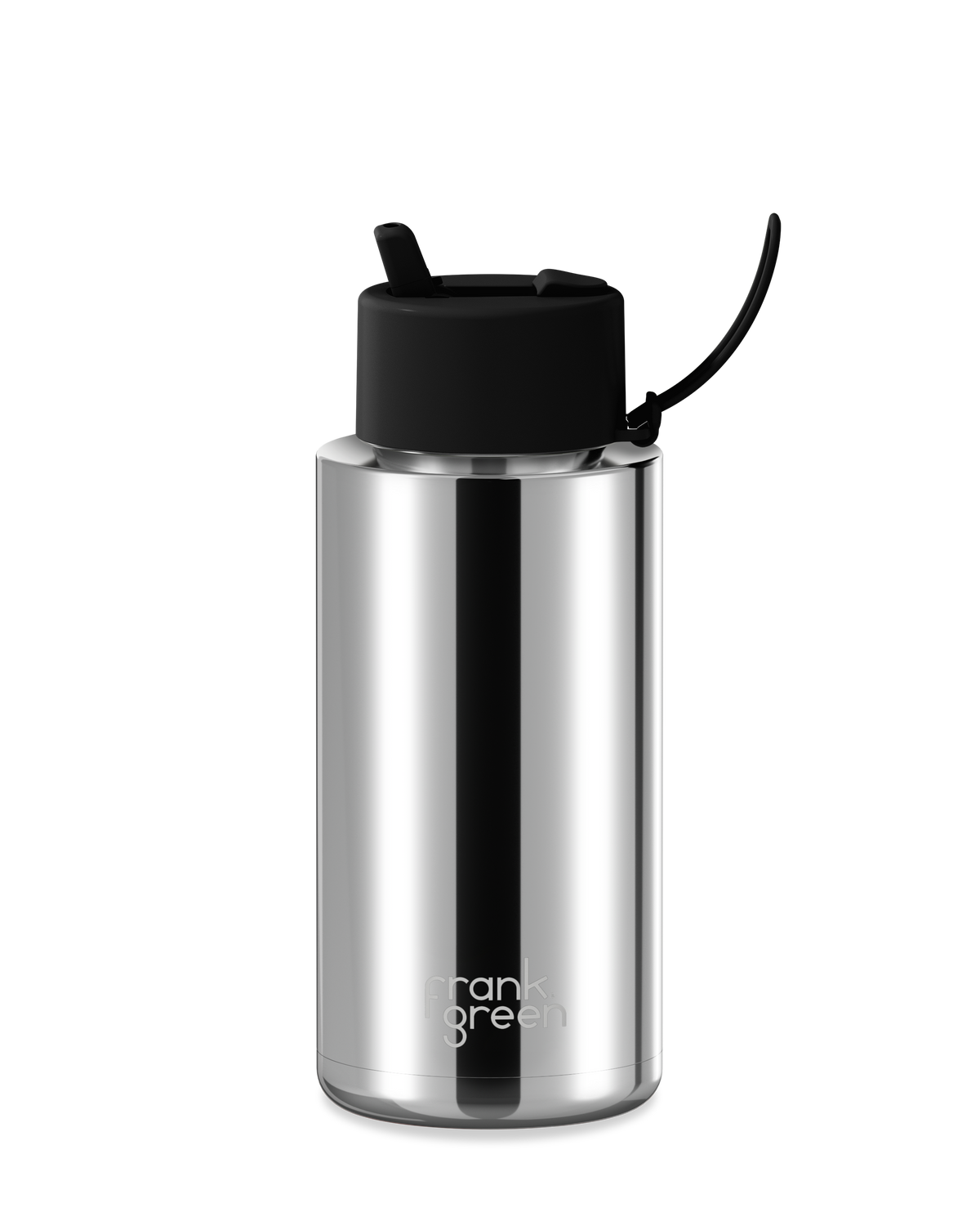 34oz Chrome Bottle with Flip Straw Lid