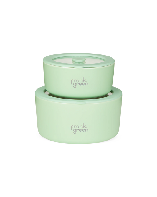Porcelain Bowls with Glass Lids (2 Pack) - 700ml & 1500ml